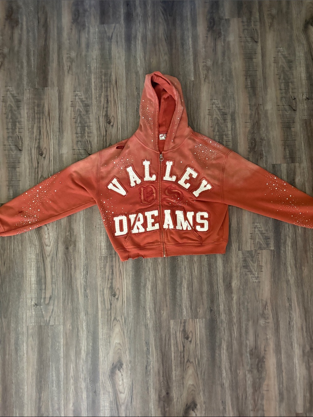 Valley Dreams Rust Red Hooded Zip Jacket